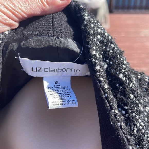 Liz Claiborne Size XL Zippered Jacket Black and White/blazer - Picture 4 of 8
